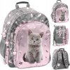 Školský batoh aktovka pre 1.-3. triedu Paso Mačka ružová pre dievča