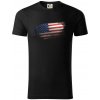 Americká vlajka ohryzaná - Tričko z organickej bavlny - 3XL ( Čierna )