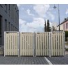 Hide box na odpadky - 4 koše (240l), sivé drevo 80x278x115 cm Hide