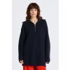 SVETER GANT WOOL RIBBED HALF ZIP EVENING BLUE