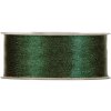 Vianočná stuha, zelená saténová s brokátom, 4 cm x 25 metrov