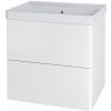 Mereo Siena, kúpeľňová skrinka s keramickým umývadlom 61 cm, biela lesk CN410