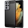 Techsuit Carbon Silicone kryt na Samsung Galaxy S21 Ultra 5G – čierny