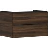 Hansgrohe Xelu Q Umývadlová skrinka, 50x78x55 cm, 2 zásuvky, tmavý orech/matná čierna 54077670-HG