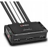 Lindy 2portový káblový KVM prepínač, HDMI 4K60, USB 2.0 & audio, KVM prepínač