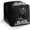 Sablio Taburet Cube BLACK PANTHER z profilu Čierny: 40x40x40 cm