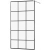 MEXEN/S - KIOTO Sprchová zástena WALK-IN 100x200 cm 8 mm, chróm, čierny vzor 1 800-100-101-01-77