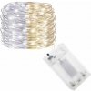 SPRINGOS LED reťaz Nano Duo - 10m, 100LED, 3xAA, biela/žltá