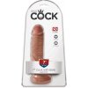 King Cock Model 18 cm s prísavkou, tmavý odtieň kože, PVC