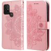 Peňaženkové kožené puzdro 7-Petal Flowers na Moto G10/G20/G30 - Ružová