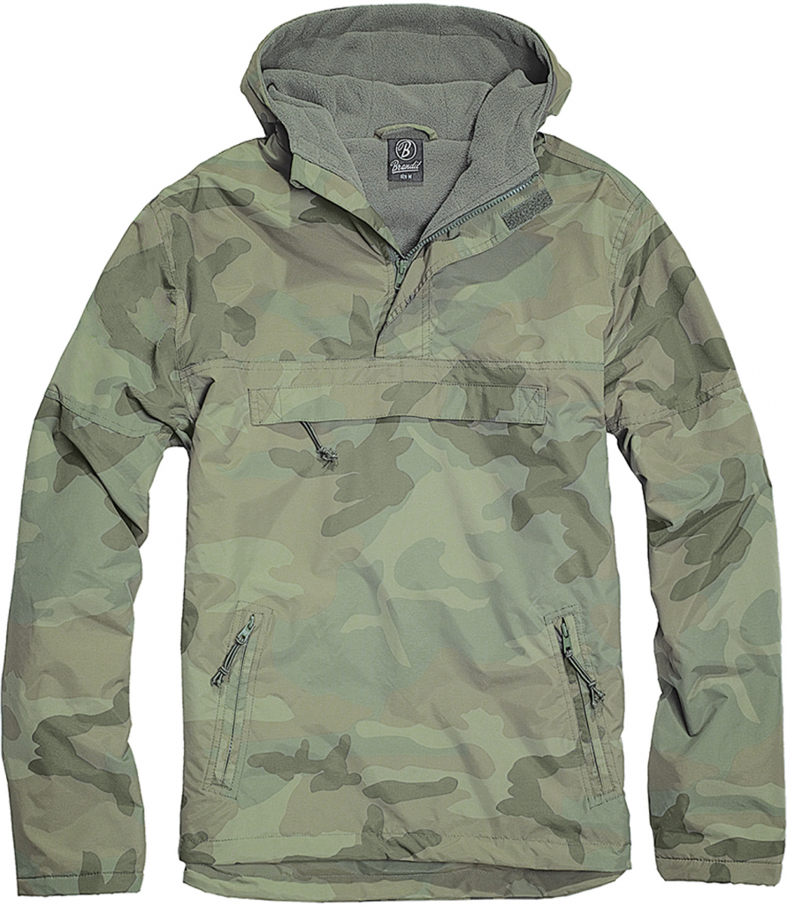 Urban Classics Fleece Pull Over Windbreaker Olive Camo