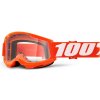 okuliare 100% Strata 2 junior číre sklo oranž