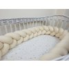 Vulpi Mantinel do postieľky Vrkoč 350 cm Handmade Farba: béžová