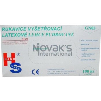 Rukavice vyš.pravolevé č.9-L/100ks jednoráz.Vulkán