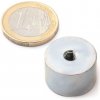 Neodymový magnetický úchyt valec Ø 20 v. 13 mm, závit M5, sila 13 kg