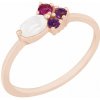 Eppi Prsteň s mesačným kameňom, rubínom a ametystmi Lore R42407