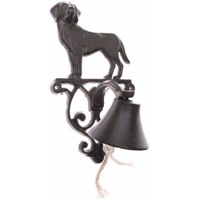 Liatinový zvonček Iron dog, 14 x 24 x 12 cm