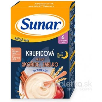 Sunar mliečna krupicová kaša na dobrú noc škorice jablko 210 g