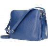 MADE IN ITALY Kožená kabelka na rameno 517 modrá Modrá