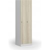 Kovová šatníková skrinka S1 zúžená, 2 oddiely, 1850 x 500 x 500 mm, otočný zámok, laminované dvere, dub prírodný