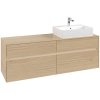 VILLEROY & BOCH Collaro závesná skrinka pod umývadlo na dosku (umývadlo vpravo), 4 zásuvky, s LED osvetlením, 1600 x 500 x 548 mm, Nordic Oak, C136B0VJ