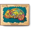Farebné drevené puzzle - chameleón