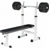 Posilňovacia lavica Gorilla Sports s činkou a závažím 38 kg