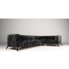 ROHOVÁ SEDAČKA CHESTERFIELD LARISSA PRAVÁ - ĽAVÁ ČIERNA SEMIŠOVÁ LÁTKA 323 X 204 cm