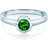 Zásnubný prsteň SAVICKI: biele zlato, smaragd - MR-R2-2-BSZM
