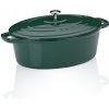 Pekáč liatinový s pokrievkou Calido oválny smaragdovo zelená 33x26x12cm 6l KL-12902
