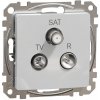 Schneider Electric Sedna Anténová zásuvka koncová, TV + R + SAT, termoplast, alumínium, SDD113481