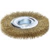 Lessmann 345563 | Rotačná kefa, mosadzný drôt zvlnený stolová brúska 150x30-34 / mosadz 0,30