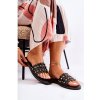 Dámske čierne šľapky so zdobením, MY-33171 BLACK__20655-36 36