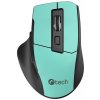 OEM Myš C-TECH Ergo WLM-05, bezdrôtová, 1600DPI, 6 tlačidiel, USB nano receiver, mint WLM-05GR
