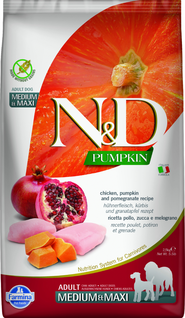 N&D Grain Free Pumpkin DOG Adult M / L Chicken & Pomegranate 2,5 kg