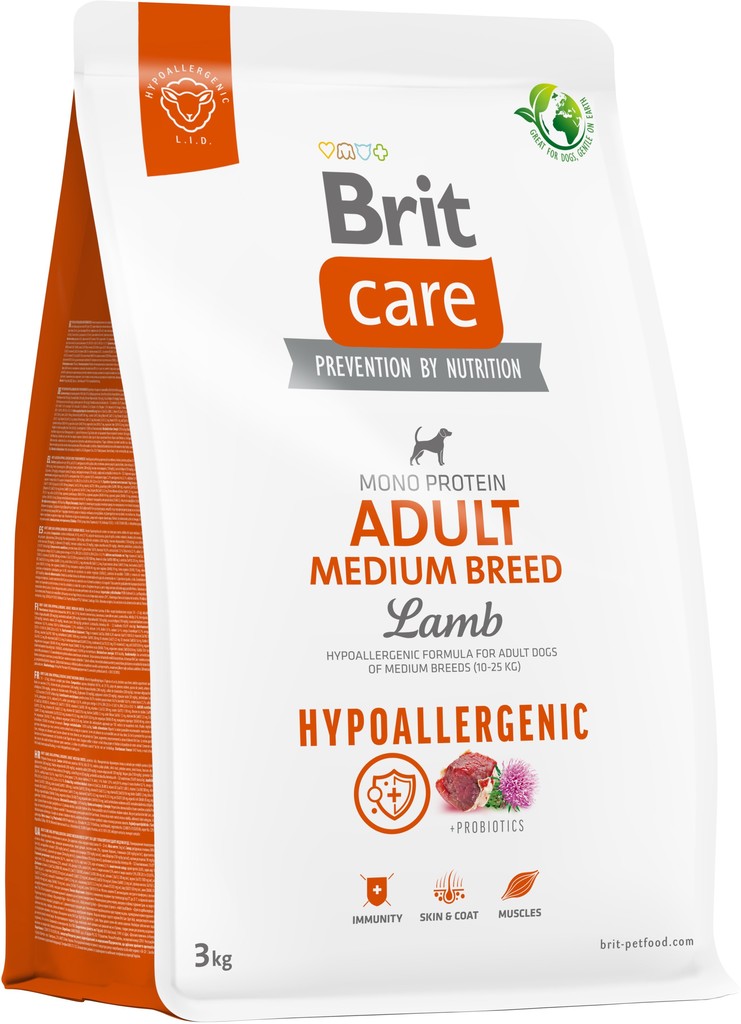 Brit Care Hypoallergenic Adult Medium Breed Lamb 3 kg