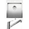 Blanco CLARON 400-IF/A nerez hodvábny lesk excentrom PushControl 521632 + Blanco DARAS-S chróm 517731