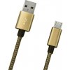 MOBILNET KAB-0095-USB-MICRO DATOVY KABEL MICRO USB ZLATY METALICKY, 1M, 2A