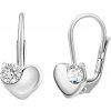 SILVEGO strieborné náušnice srdce s čírymi zirkónmi Swarovski70462s