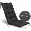 Záhradný vankúš 50x50x80 cm na záhradnú stoličku, lavičku, vodeodolný, čierny