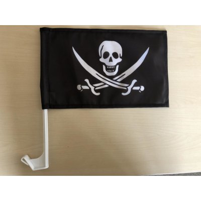 Pirátská vlajka s držákem na auto
