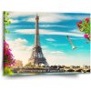 Sablio Obraz Paríž Eiffelova veža Mraky - 150x110 cm
