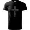 Jesus kríž štetcom - Tričko extra veľké (5-8XL) - 5XL ( Čierna )