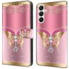 Peňaženkové 3D puzdro na Galaxy A35 5G - Motýľ s Diamantom