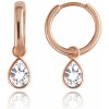 MINET JMG0269WRE01 - Elegantné zlaté náušnice z ružového zlata s bielymi zirkónmi Au 585/1000 1,80g