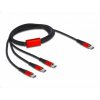 Delock Nabíjací kábel USB USB 2.0 USB-C ® zástrčka, USB-C ® zástrčka, USB-C ® zástrčka, USB-C ® zástrčka 1.00 m čierna, červená 86713; 86713