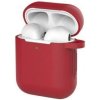 Silikónové puzdro pre Airpods 1 a 2 s karabínou - Vínová