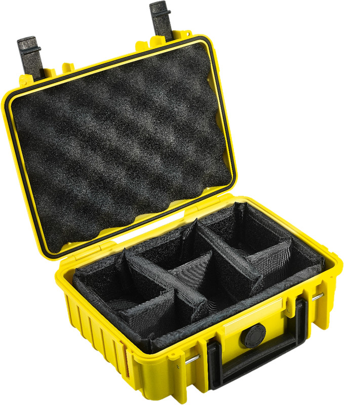 B&W Venkovní Case Type 1000/Y/GOPRO4 žlutá s GoPro 4 Inlay