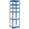 Policový regál Trestles RH 2000x600x500, nosnosť 2100 kg, 6 políc bielych Farba: modrá