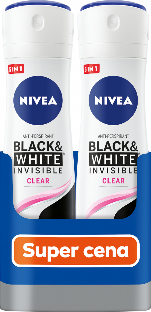 Nivea Invisible for Black & White Clear deospray 2 x 150 ml